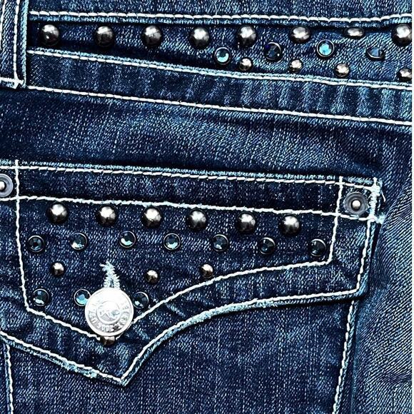 Key Closet KC Art Collection Studded Embellished Denim Jeans Womens Size 27 NEW - Picture 11 of 13